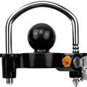 Trailer Hitch Tow Ball Coupler Security Adjustable Lock U (Black)-Shape,Heavy-Duty Steel Fits 1-7/8,2,2-5/16 Couples,Replace# 72783 by Cenipar