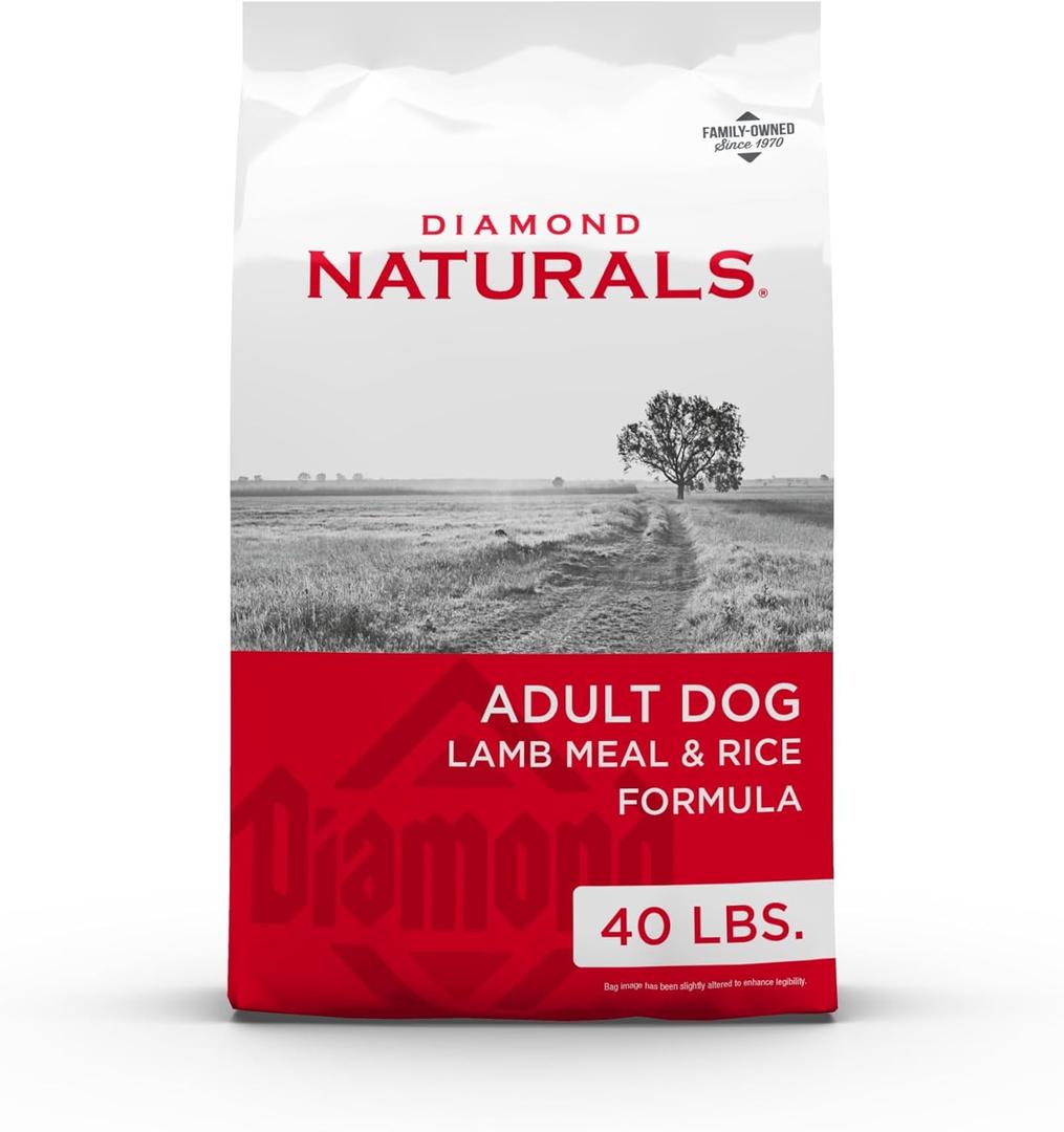 Diamond Naturals Adult Dry Dog Food Lamb Meal and Rice Formula Made with High Quality Lamb Protein, Probiotics and Essential Nutrients to Support Balanced and Overall Health 40Lb (40 Pound (Pack of 1)), Best By: 17/JUN/2026