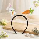 Ecuupas Easter Headbands Glitter Rabbit Hairband Cute Carrot Hair Hoop Headpiece Hair Accessories for Spring Easter Party Festival Supplies