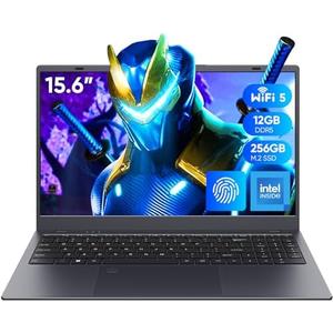 Coolby 15.6inch Laptop, 12GB RAM/256GB SSD, 1920x1080 IPS Display, Intel N95(Beats N5095) Quad Core Laptop Computer, Support Fingerprint, WiFi 5, BT