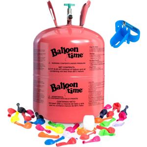 Helium Tank for Balloons At Home, 14.9 Cu Ft Helium Balloon Pump Kit with 50 Assorted Latex Balloons, White Curling Ribbon and Wholesale home Balloon Tie Tool