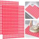 Bligli 2-Pack Kitchen Sink Mat: PVC Eco-Friendly Adjustable Sink Protector | Sink liner Pad | Dish Drying Mats, Easy to Clean & DIY Cut | 15.7 x 11.8 inch (Red)