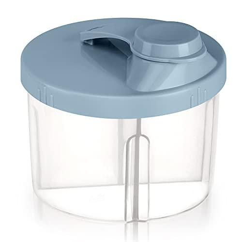 Accmor Baby Milk Powder Formula Dispenser, Non-Spill Rotating Four-Compartment Formula Dispenser and Snack Storage Container for Infant Toddler Children Travel Outdoor, Blue