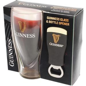Shamrock Gift Company Official Guinness Embossed 450ml Glass and Bottle Opener