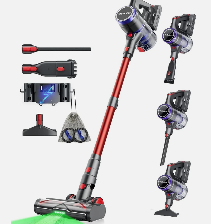 V15 Ultra Cordless Vacuum Cleaner, 48Kpa/550W/70Min Stick Vacuum with 1.5L Dustb