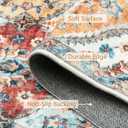 ROYHOME 9x12 Area Rug Large Moroccan Trellis Machine Washable Rug Vintage Medallion Distressed Indoor Accent Rug Stain Resistant Non-Slip Floor Cover Carpet for Living Room Bedroom, Cream