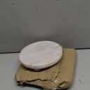 Santa Barbara Design Studio Marble Serving Board Strong Stone Round Footed Tray, 6" Diameter, White