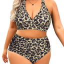 Yonique Womens Plus Size Bikini High Waisted Swimsuits Two Piece Bathing Suits Tummy Control Swimwear XL
