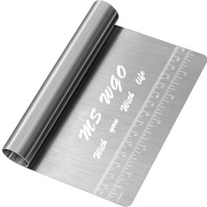 Baking Pastry Dough Cutter Scraper with Measurements, Stainless Steel