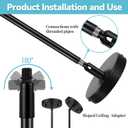 Matte Black M10 Threaded Extension Rod for Pendant Light, Island Lighting, Chandeliers,Lighting Fixture downrods & Stems,12 Inches