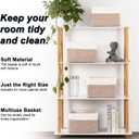 4 Pack Storage Baskets for Organizing, Woven Baskets for Shelves - Perfect for Toys, Books, Towels, and Clothes, Durable Gift Basket Bins Toy Storage, 12.7''Lx9''Wx7.8''H, Brown & White