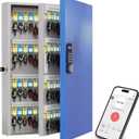 WeHere 192 Key Lock Box Wall Mount, APP Bluetooth/One Time Password/Wi-Fi Remote/Fixed Code/Key Unlock, Smart Key Cabinet, Key Organizer Box for Car Dealert, Hotel, Office, Real Estate Key Manage