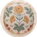 patdrea Designer Round Throw Pillow Covers for Couch,Vintage Lace French Linen Pillows Cover with Beige Daisy Floral Pattern,Farmhouse Decorative Cushion for Bed,Outdoor,Diameter 16"