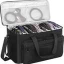 AKOZLIN Large Travel Gig Band Cable File Bag With Detachable Dividers,DJ Cord Organizer Case for Laptop,DJ Gear,Sound Instrument and Musician Accessories (19"x11"x7.8", Black-Grey)