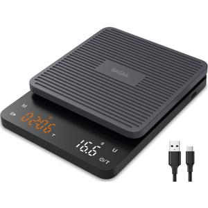 BAGAIL BASICS Coffee Scale with Timer, 0.1g High Precision Kitchen Scale, Pour Over Coffee Scale, Drip Espresso Scale with Auto Tare, Touch Sensor and Silicone Cover - 6.6 lbs/3 kg