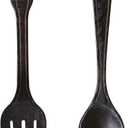 Yulejo Large Fork and Spoon Wall Decoration Rustic Kitchen Decoration 2 Pieces Wooden Spoon Wall Sign Fork Wall Art Farmhouse Wooden Sign for Home Kitchen Dining Room