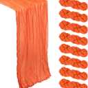 8 Pack Orange Cheesecloth Table Runner 10Ft Gauze Cheese Cloth Table Runner 120 Inch Boho Sheer Rustic Fabric for Party Decor Baby Shower Wedding Holiday Decorations