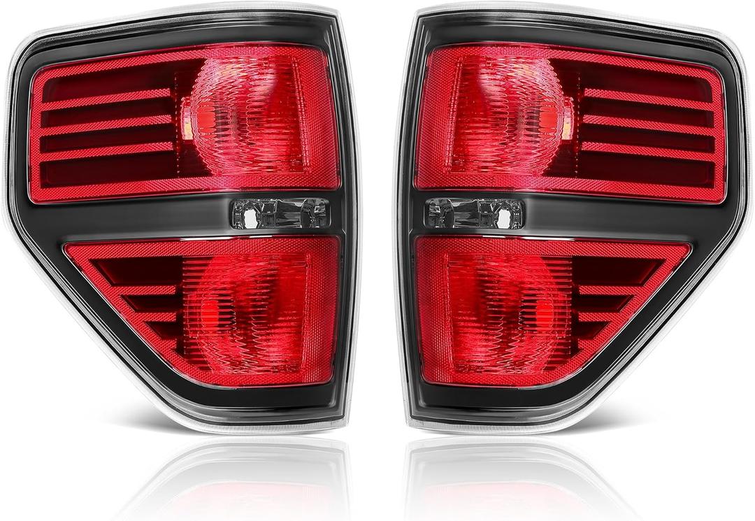 AUTOSAVER88 Taillights Compatible with 2009-2014 Ford F150, F-150 Styleside Pickup Truck Tail Light Assembly Replacement Tail Lamp Passenger and Driver Side (OE - Black)
