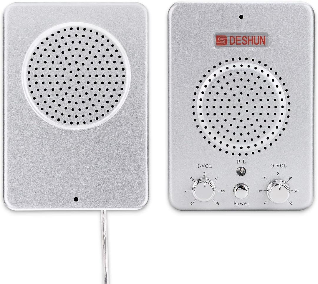 DESHUN Window intercom System Dual Way, Window Speakers, A walkie-Talkie That can be Attached to Glass,Built-in Microphone, intercom System for The Business/Bank/Office/Hospital/Station/Catering