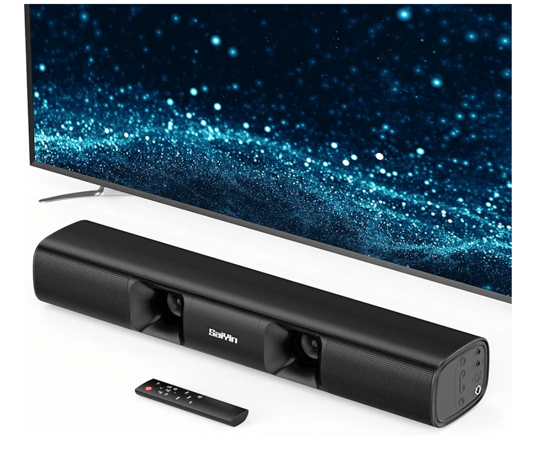 Sound Bar for Smart TV - 50W Powerful TV Sound Bar with Crystal Clear Dialogue & Enhanced Bass | 17-Inch Compact Soundbar for TV with Bluetooth 5.3, Optical & AUX, perfect for Smart TVs, PC, Projector