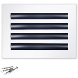 12x8 Modern AC Vent Cover  Decorative Air Vent Register Grille, Linear Slot Diffuser, Adjustable Airflow, Quiet Operation, HVAC Vent Cover for Ceiling, Wall & Floor, White Aluminum Alloy