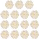 YELARXI Chiffon Flowers, Sewing Fabric Appliques, Chiffon Flowers Appliques - Fitting for (Women/DIY Crafts/Headbands/Hair Accessories/Wedding/Party/Corsage) 4 Inch & 15 Pack & Khaki
