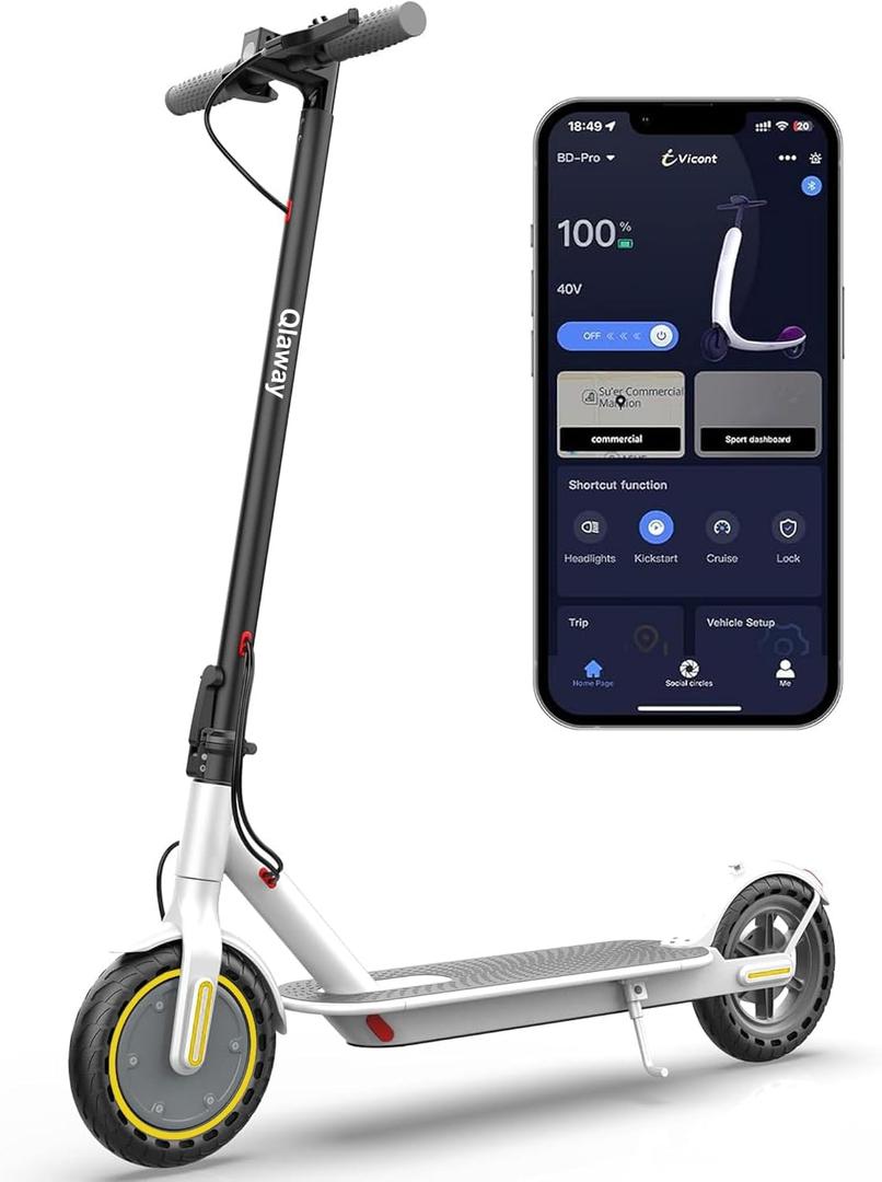 10/8.5" Aluminum Alloy Frame E Scooter for Adults 16-22 MPH Sport Escooter 350W/500W Motor, Electric Scooter 15-22 Miles Range, Bearing 265 LBS/APP Control