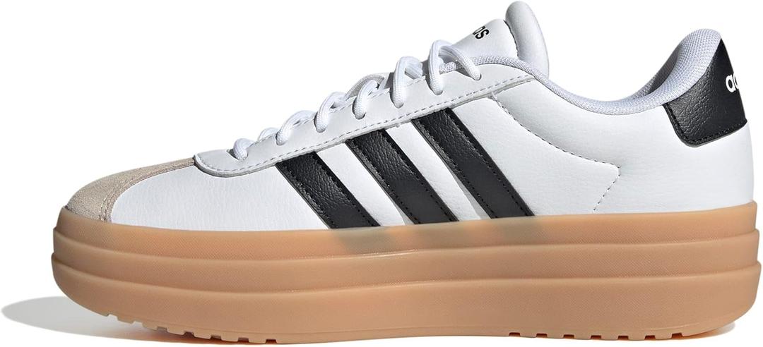 Adidas Women's VL Court Bold, White/ Black/ Wonder Beige, 6