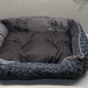 INVENHO Large Dog Bed for Large Medium Small Dogs, Rectangle Washable Orthopedic Dog Bed, Soft Calming Sleeping Puppy Bed Durable Pet Cuddler with Anti-Slip Bottom L(30"x24"x9") (Grey)