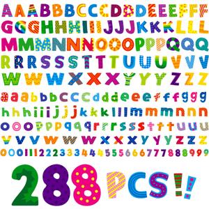 288 PCS Alphabet Combo Set, Bulletin Board Letters Including 78pcs Uppercase Letters, 78pcs Lowercase Letters, 30pcs 0-9 Numbers & Punctuation, Chalkboard Classroom Letters for Home School Room Decor (Colourful)