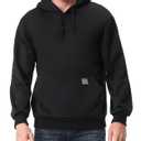 TUAOVA Men's Relaxed Fit Fleece-Lined Pullover Hooded Sweatshirt Comfortable and Soft(Black,M), Medium (M)