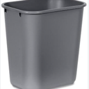 Grey Trash Can size: 15 3/4" x 11 1/4" x 20"
