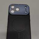 Camera Protection Solid Color Leather Pattern Magnetic Phone Case for iPhone, Compatible with MagSafe (Black,iPhone 17 Pro Max)