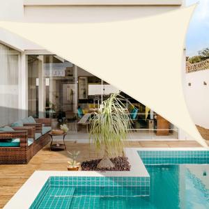 Neween Shade Sail, 12' x 12' x 16' Sun Shade Sail Triangle Waterproof for Patio Yard Deck Pergola Outdoor Sun Sail Shade 98% UV Block Sunshade Beige Color