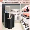 Yaocom 3 Pcs Pedestal Stand for Display Metal Hexagonal Pedestal Stand Cylinder Cake Dessert Plant Table Pillar for Wedding Sculpture Collection Vase Party Decor, 23.6/29.5/35.4 Inch Tall(Matte Black)
