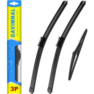 Gavimnal 26"+21"+16" Silicone Wiper Blades Replacement For Lexus RX350 RX450h 2016-2022,All-Season Front Rear Windshield Wiper Blades(Set of 3)