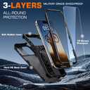 for iPhone 17 Pro Case, 2X Screen Protector, Anti-Drop, 3‑Layer Military Grade Shockproof, Heavy Duty Protective Phone Cover, 6.3-Inch, Black