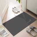Ultra Thin Door Mat Indoor Entrance, 1/10 in Thin Door Mats for Inside Entry, Non-Slip Rubber Backing Washable Doormat, Fade Resistant, Absorbent Dirt Trapper, 24"X16", Dark Grey