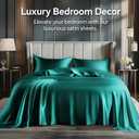 BEDELITE California King Sheets Set, Luxury Soft Teal Satin Sheets for Hair and Skin, Similar to Silk Bed Sheets Set 4 Pieces with 1 Deep Pocket Fitted Sheet, 1 Flat Sheet, and 2 Pillowcases