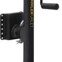 Trailer Valet JX5 Side Mount Trailer Jack 5,000 LB Capacity with Drill-Powered Crank, Pipe Mount Bracket, Drop Leg, Footplate, and Wrinkle Black Powder Coating
