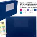 Better Office Products 5 x 8 Inch Index Card Case 6 Pack, Semi-Rigid Plastic, with Clear Index Dividers, Assorted Colors Will Vary