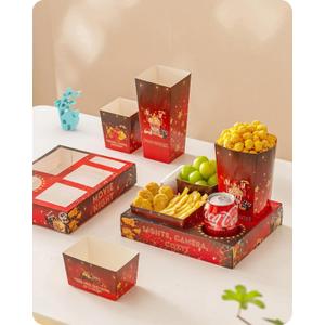 Baffect Movie Night Snack Trays 100pcs Include 20 Movie Night Trays, 20 Popcorn Boxes, 20 Salad Bowls, 20 Nacho Bowls, 20 Movie Party Invitations, Outdoor Movie Night Supplies For Nacho Bar