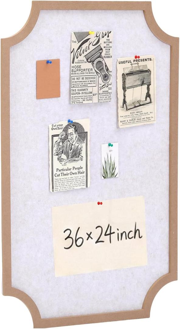 Novabright Large Cork Board 36 x 24 Inch Bulletin Board, Modern Gold Fabric Felt Notice Pin Photo Display, Wall Decoration Bulletin, for Office, Home, School, Classroom Message or Vision Decoration, 36" x 24.2"