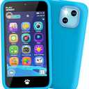 MOMILLA Kids Toys Smart Phone, Dual Camera with Stickers, 3.97" Touchscreen, 200+ Educational Puzzle Games, Learning Toys with Parental Control for Ages 3-8, Birthday Gift Christmas, Blue