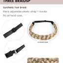 NAISIER Braided Hair Headband 2 Pcs Chunky Wide head bands for women's Hair Plaited Headband High Elasticity Braids for women(Mix Blonde)