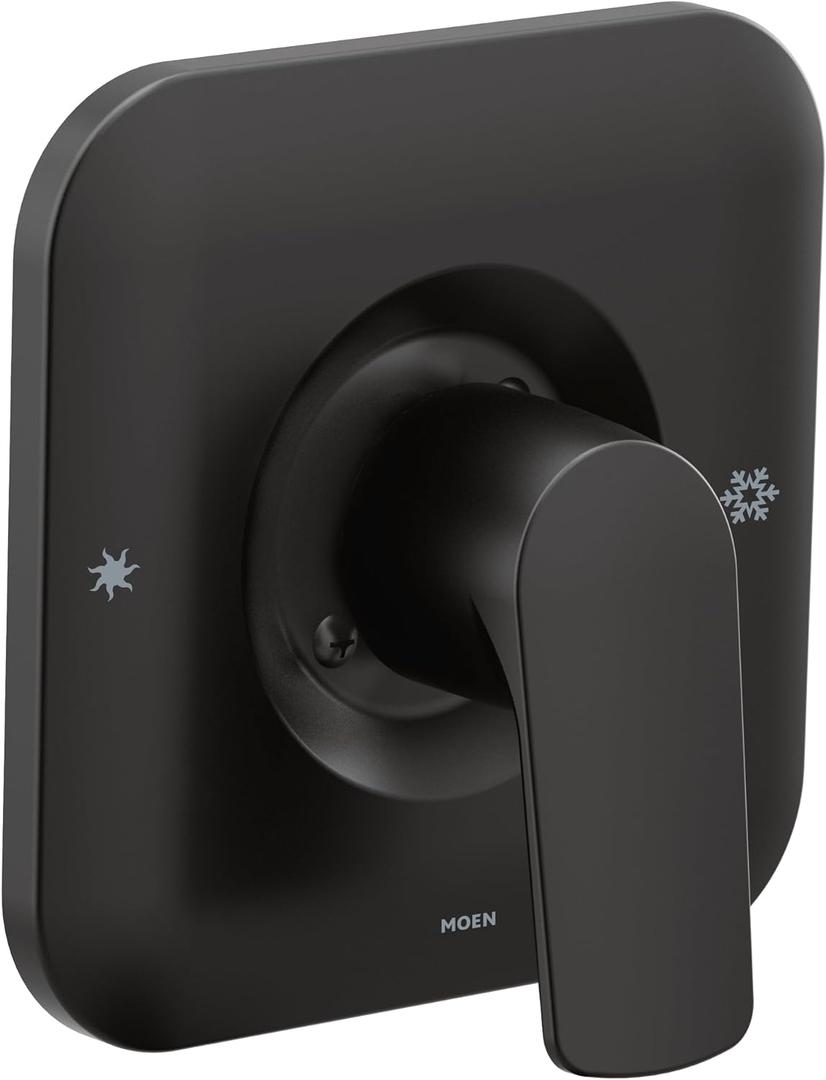 Moen T2811BL Rizon Posi-Temp Pressure Balancing Modern Shower Trim Kit, Valve Required, Matte Black