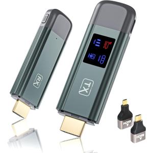 Wireless HDMI Transmitter and Receiver, TTQ Wireless HDMI Extender 4K Supported, Metal Housing, LED Display, 100FT Range, 2.4G&5G, for PC/Laptop/Camera/HDTV/Projector/TV Box, No App/Bluetooth Needed