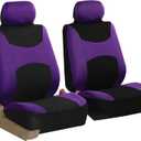 TLH Light and Breezy Flat Cloth Automotive Car Seat Covers Front Set Only, Airbag Compatible, Purple Color Universal Fit Car Seat Protector for Cars, Auto, Trucks, SUV