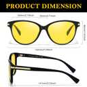 TJUTR Night Vision Driving Glasses for Men & Women, Polarized Anti Glare Yellow Lens Glasses for Night Time Safety TN2582