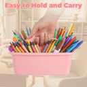 5 x Kathfly 6 Pack Classroom Caddy Organizer with Handle, Plastic Art Craft Cleaning Caddy Bulk, Small Multipurpose Supply Organization Storage Basket for Table Desk Office Pencil Teacher (Macaron Color)